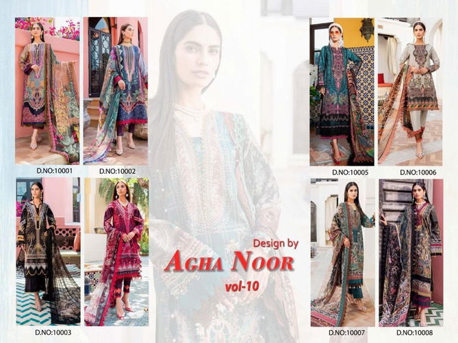 Agha Noor Vol 10 Karachi Cotton Dress Material Wholesale Market In Surat With Price
